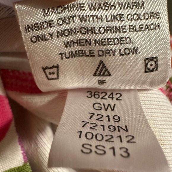 Hanna Andersson size 6-7 Flowered Pink Short John Pajama TOP ONLY - Picture 4 of 5